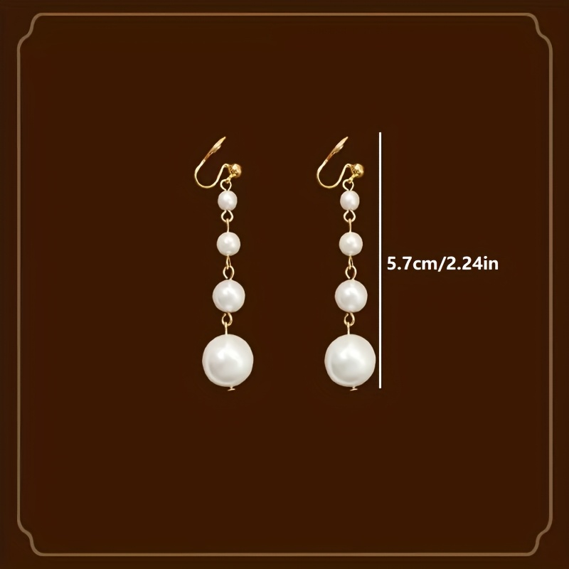Vintage Elegant Long Beaded Patchwork Tassel Clip-On Earrings